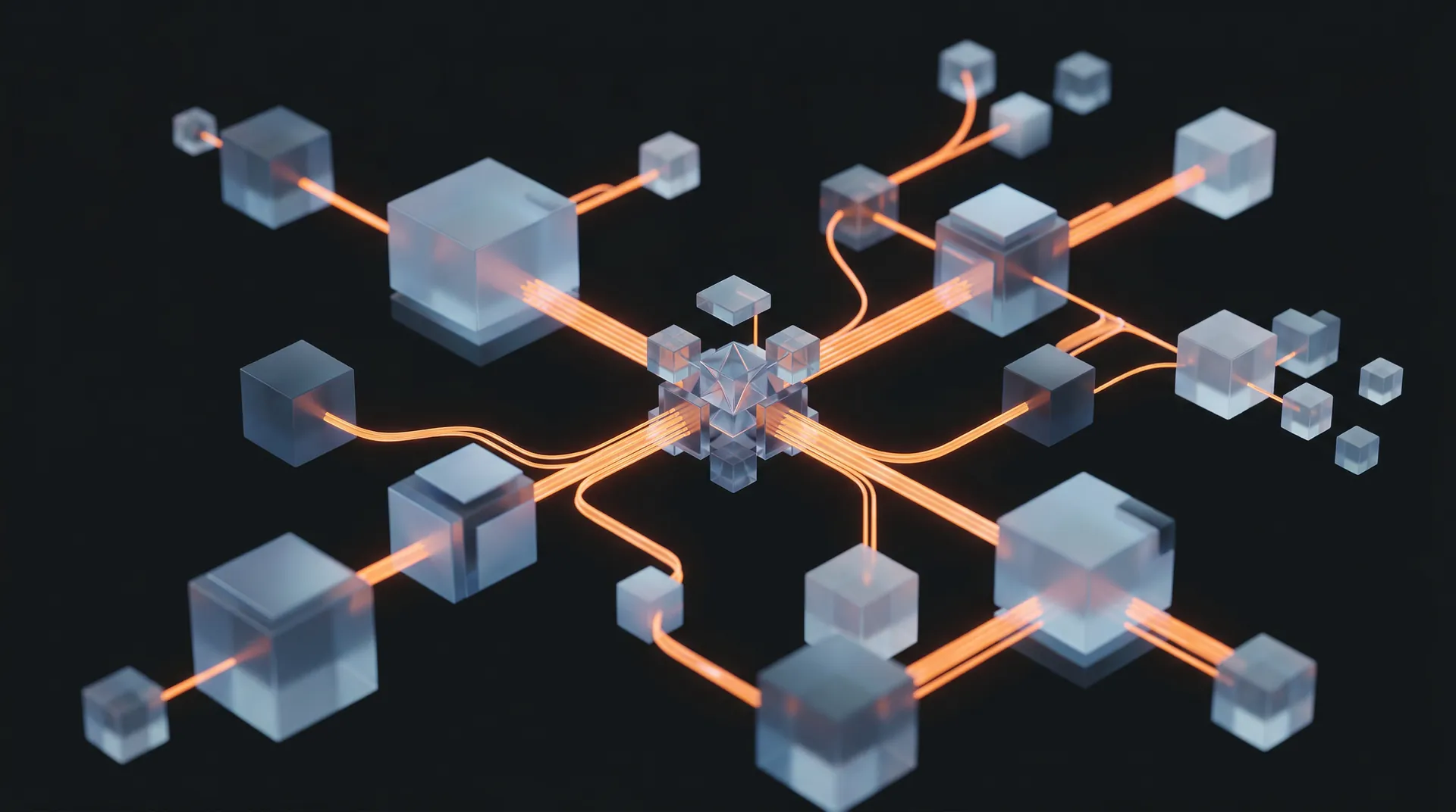 Abstract visualization of AI-powered system integration